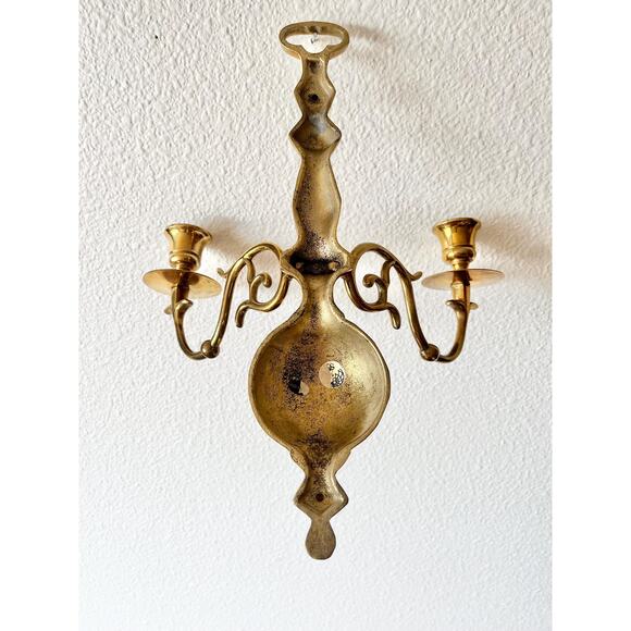 Gatco Vintage Brass Double Arm Candlestick Wall Sconce | Vintage Brass Sconce - Picture 5 of 7
